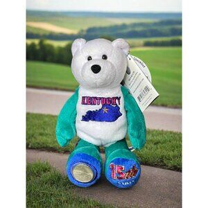 2001 Limited Treasures Kentucky State Quarter Coin Bean Bear Plush